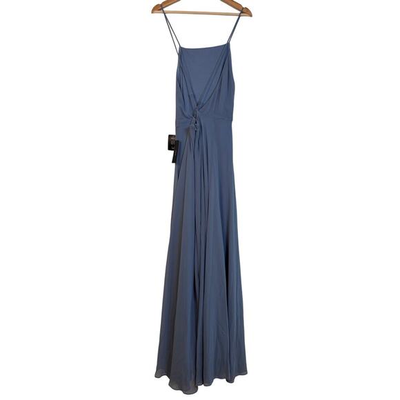 Lulus Mythical Kind of Love Slate Blue Maxi Dress Sz XL Bridesmaid Romantic NWT - Picture 5 of 14